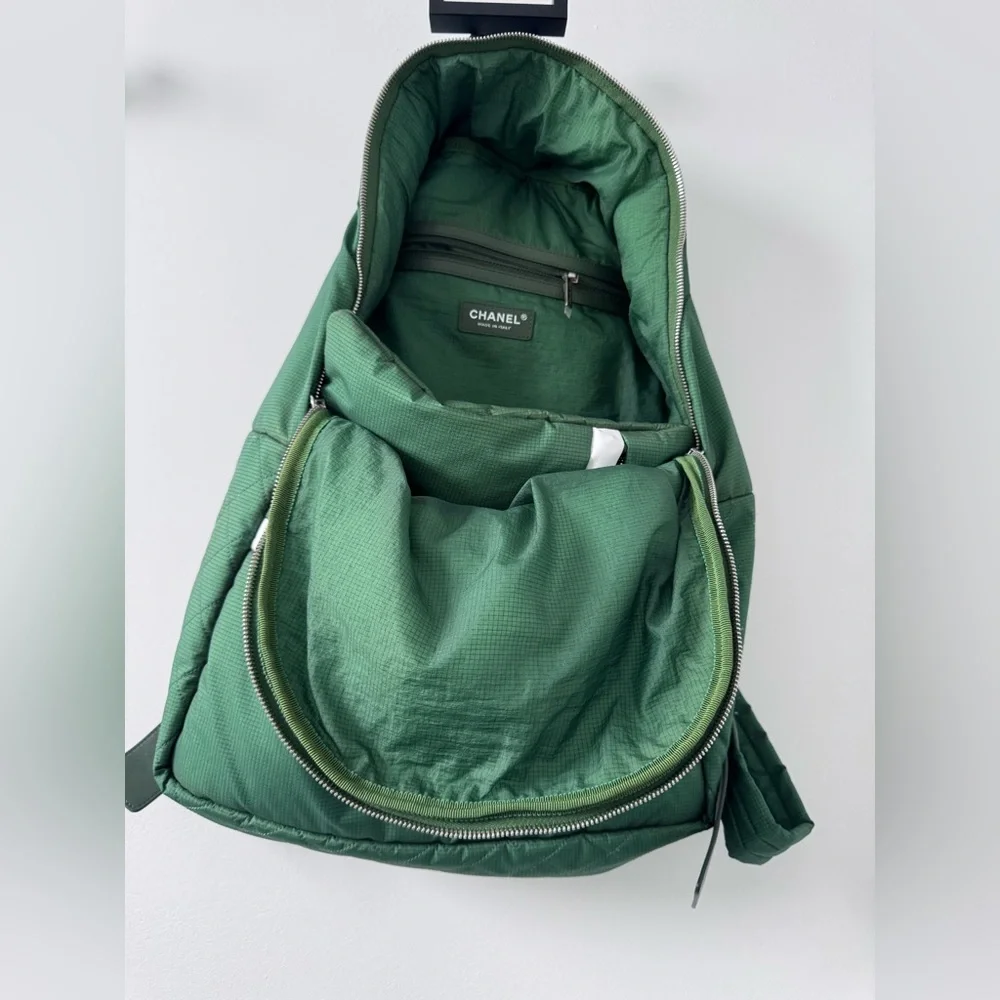 CHANEL Green Quilted Backpack - Picture 9 of 14